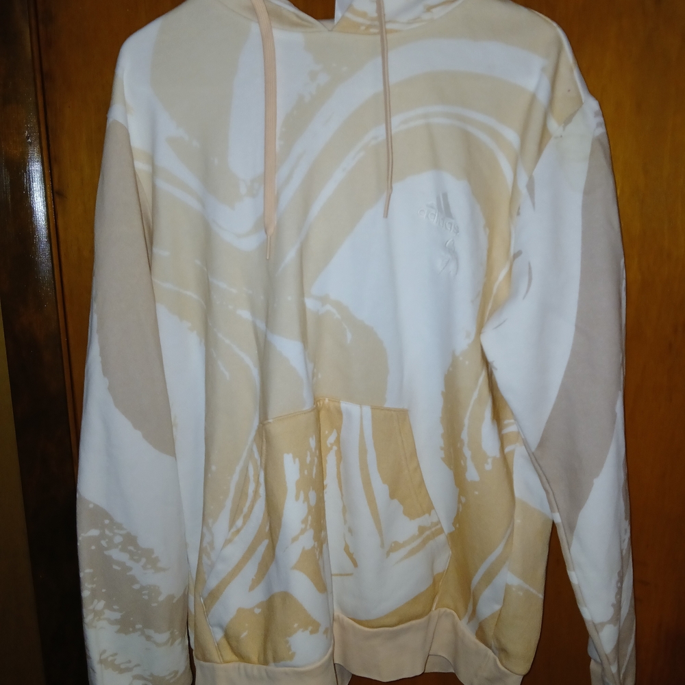 Adidas Beige and Cream Hoodie
